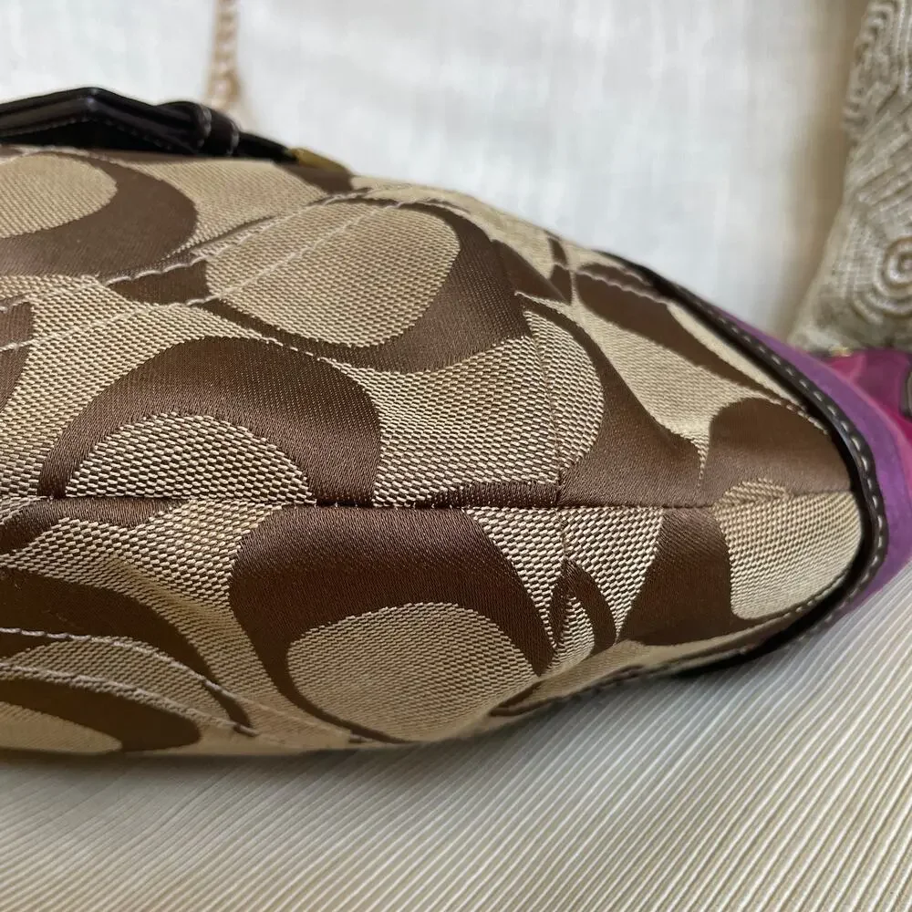 Rare Lmt Edition Coach 6426 Purple Suede Stripe Hobo Studs | Y2K Collector Grail - Picture 10 of 12